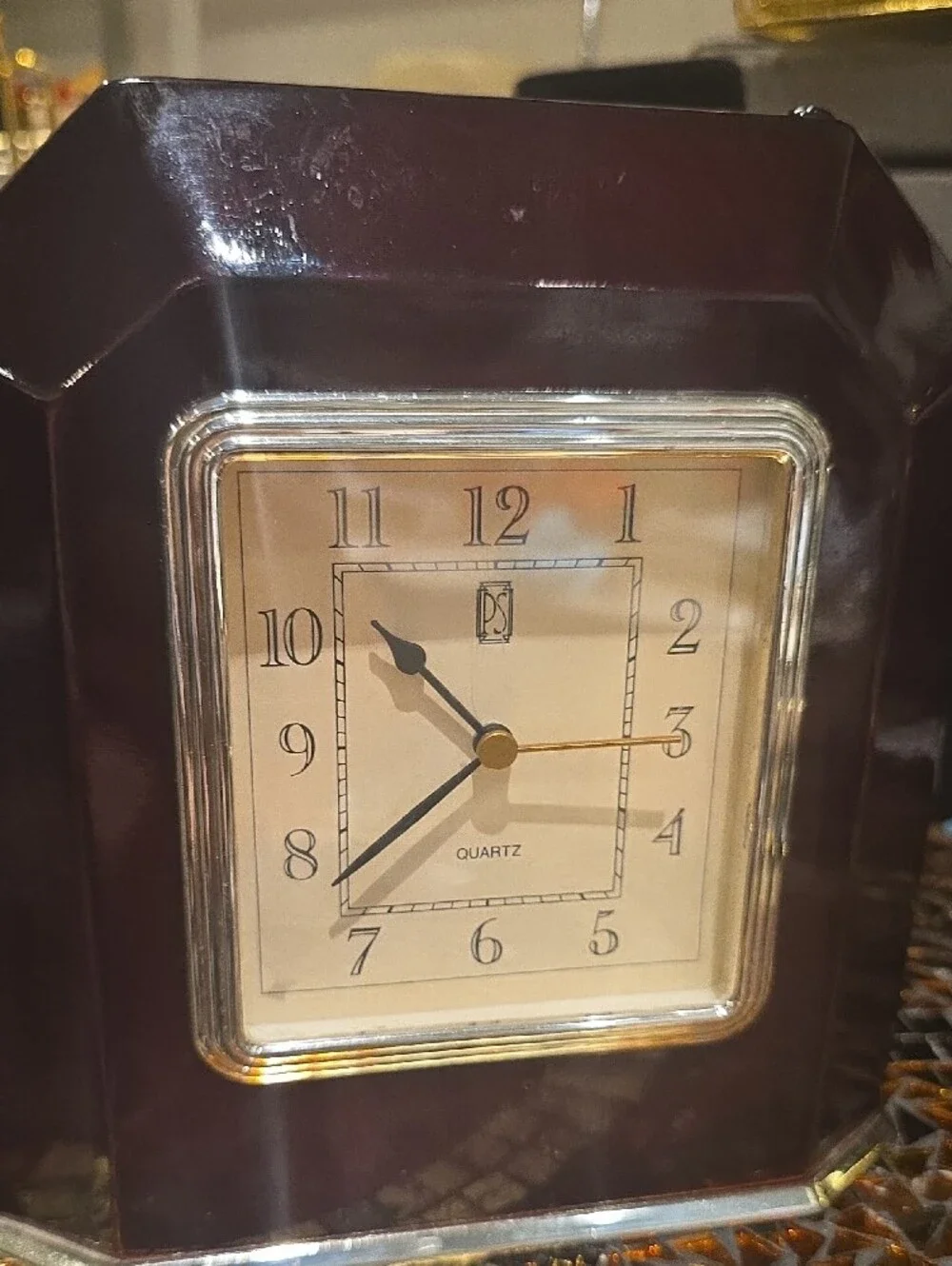 Vintage Brown and Cream Mantel Clock
